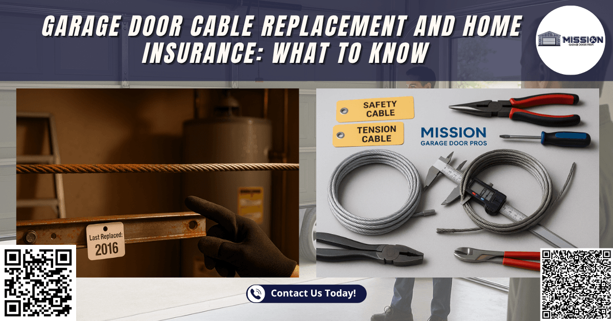 Tips & Guides 15 Garage Door Cable Replacement and Home Insurance: What to Know - Mission Garage Door Pros